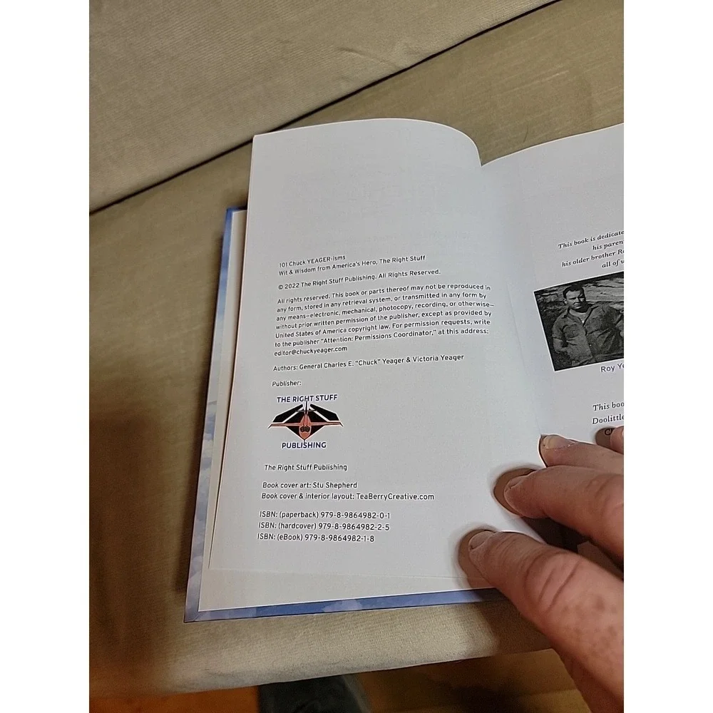 Chuck Yeager 101 Chuck Yeager-isms Hardcover Signed Victoria Yeager Special Ed